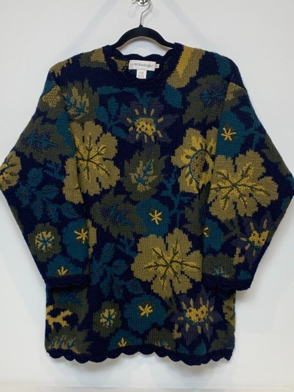 vintage long-sleeve crewneck pullover Wool sweater